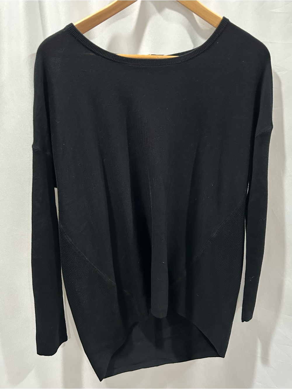 EUC Trina Turk Pristine High-Low Black textured sweater